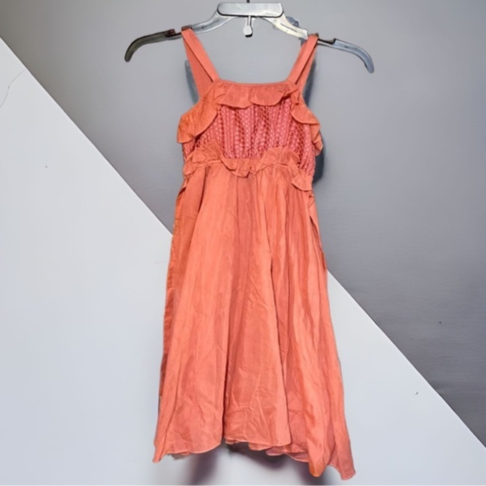 NWT DKNY Girls Grenadine Silk Blend Smocked Ruffle Dress 6X